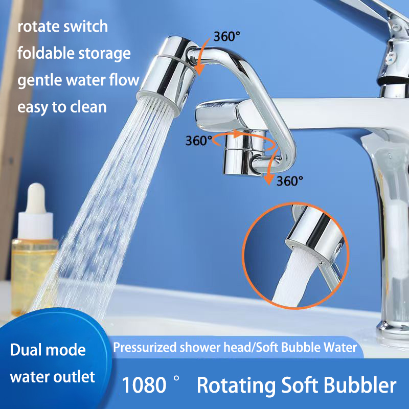 Home Kitchen Bathroom Marketing - 1080 ° ก๊อกน้ำอ่างล้างหน้าแบบหมุนได้ รูปตัว U หัวก๊อกน้ำแบบเดี่ยวและแบบคู่