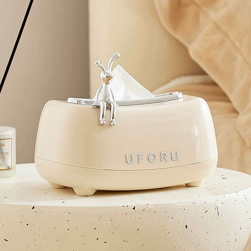 Home Bathroom Paper Towel Dispenser - กล่องใส่กระดาษทิชชูอเนกประสงค์ Uforu แบบยกสปริง สำหรับห้องนั่งเล่น ห้องครัว ห้องน้ำ