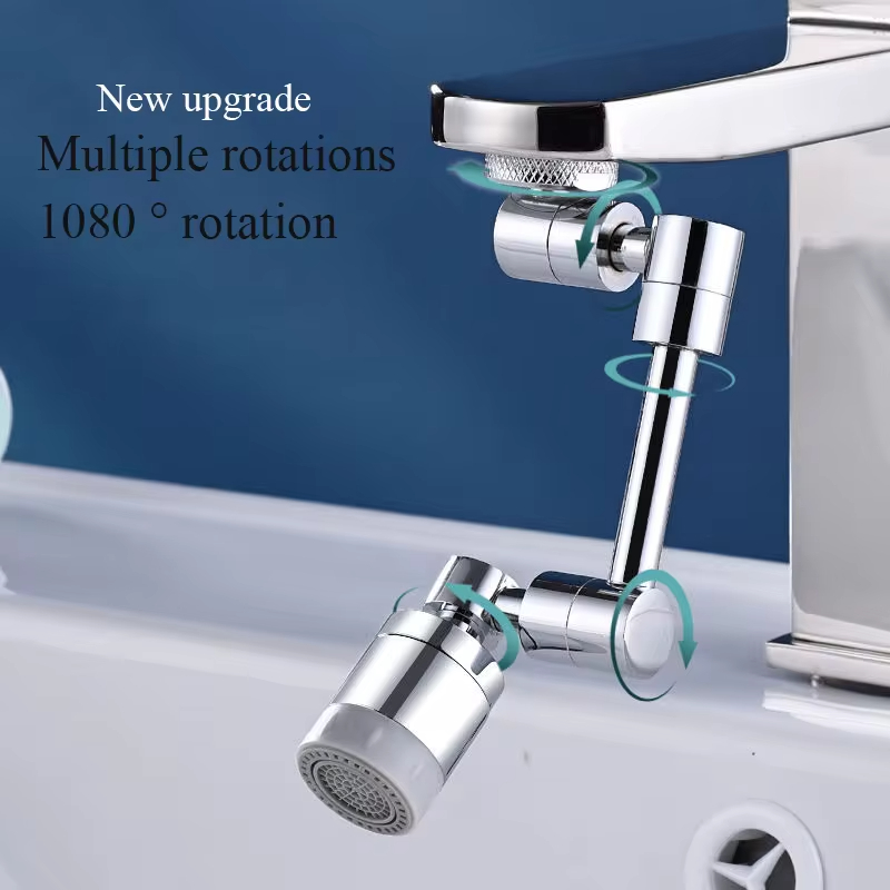 Home Kitchen Bathroom Marketing - ยูนิเวอร์แซล 1080 ° ก๊อกน้ำปรับหมุนได้พร้อมแขนต่อแบบกลไก ปรับระดับได้ รองรับการไหลของน้ำแบบเดี่ยว/คู่