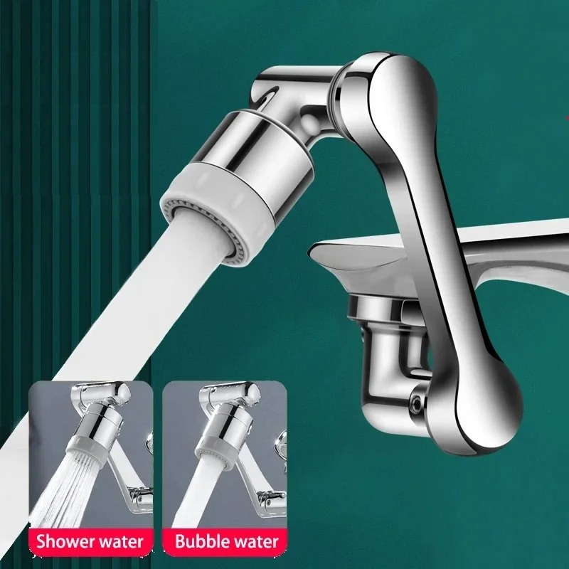 Home Kitchen Bathroom Marketing - 1080 ° ตัวต่อก๊อกน้ำแบบหมุนได้ ตัวต่อหัวก๊อกน้ำในอ่างล้างจาน ทำจากพลาสติก แขนหมุนแบบหุ่นยนต์