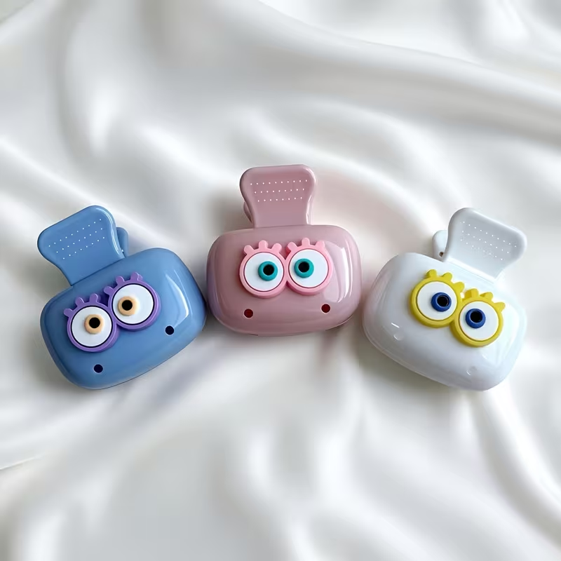 Toothbrush Holder Set - ที่ใส่แปรงสีฟันรูปดวงตาสุดน่ารัก 3 ชิ้น - ชุดเดินทางสีโดปามีน ฝาครอบแปรงสีฟันกันฝุ่น