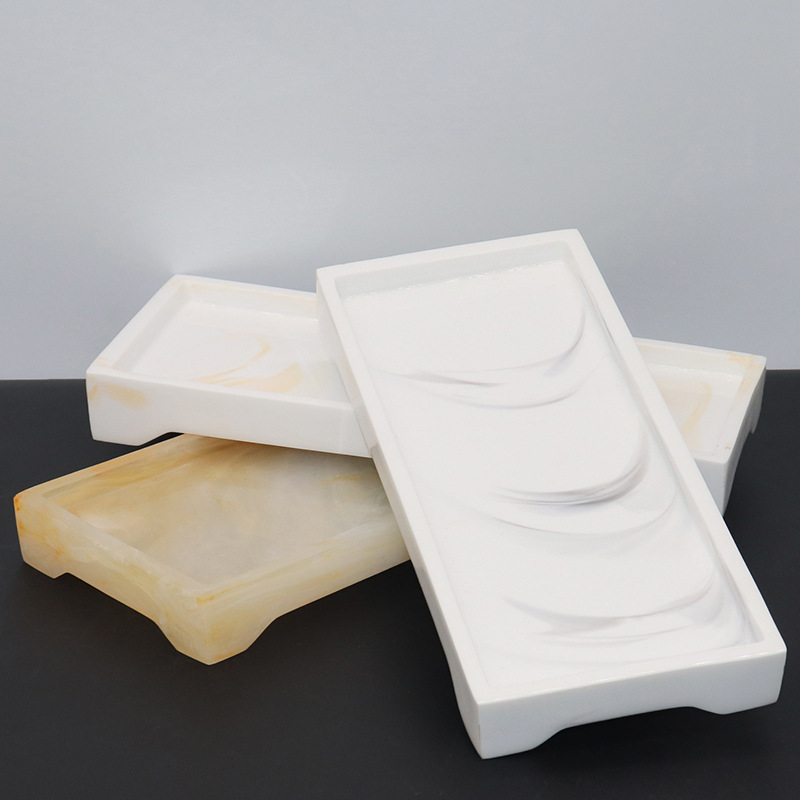 Zara Home Bathroom Tray - ถาดเก็บของแต่งหน้าทำจากเรซิ่นกันลื่นถาดเก็บน้ำหอมกันน้ำเครื่องประดับแหวนจานอเนกประสงค์อุปกรณ์ห้องน้ำ