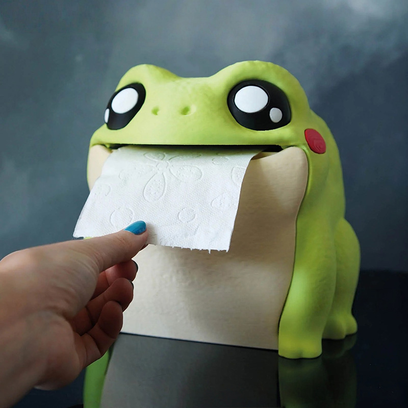 Home Bathroom Paper Towel Dispenser - กล่องกระดาษทิชชูรูปกบตลก กล่องใส่กระดาษเช็ดมือแบบพกพา กล่องใส่ทิชชูเปียก ที่ใส่กระดาษชำระ กล่องจัดระเบียบห้องน้ำ อุปกรณ์ตกแต่งบ้าน