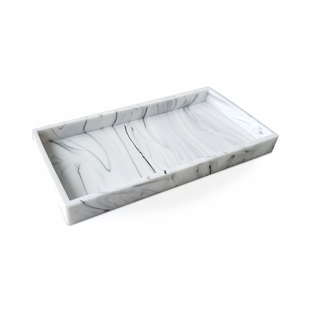 Zara Home Bathroom Tray - ถาดวางของในห้องน้ำแบบหนา รูปทรงสี่เหลี่ยม ทนทานต่อการแตกหัก ทำจากซิลิโคน น้ำหนักเบา ใช้จัดระเบียบบนเคาน์เตอร์ห้องน้ำ