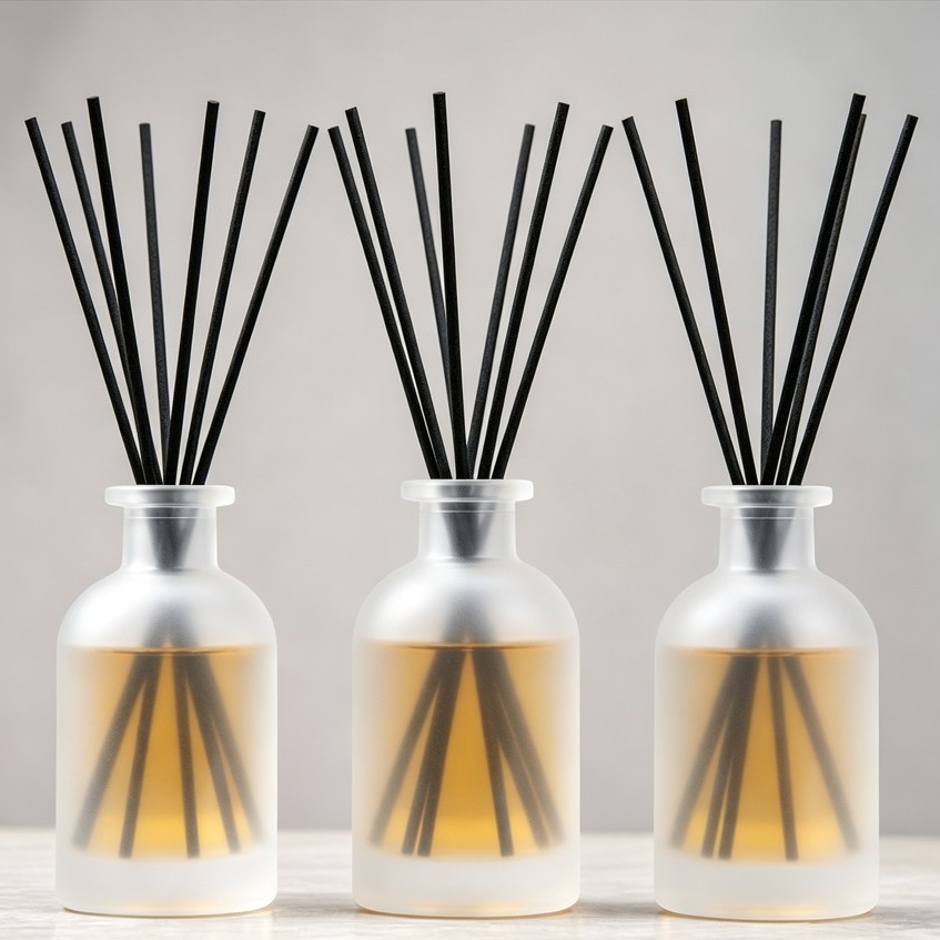 Home Bathroom Freshener - ไม้กระจายกลิ่นไฟเบอร์สีดำขนาด 3 มม. จำนวน 50 ชิ้น