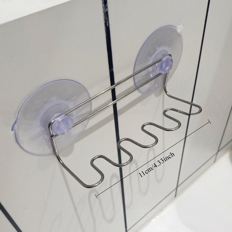 Toothbrush Holder Set - 1 PC สแตนเลสสตีลผู้ถือแปรงสีฟันถ้วยดูดประเภท Non Perforated ติดผนังแปรงสีฟัน