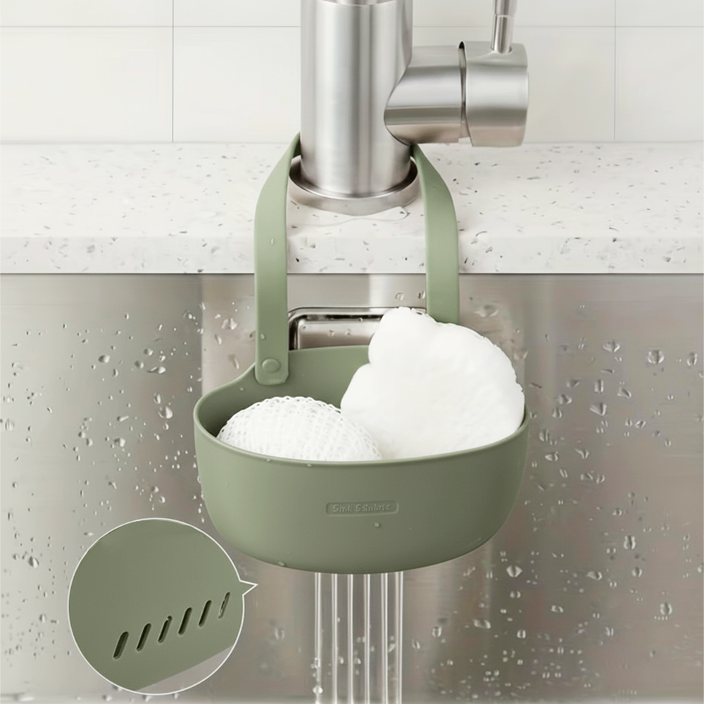 Home Kitchen Bathroom Marketing - ที่แขวนฟองน้ำสบู่แบบแขวน, ตะกร้าระบายน้ำสองชั้น, ที่จัดเก็บอ่างล้างจาน, ชั้นวางสบู่ในห้องน้ำ, ที่วางระบายน้ำอ่างล้างจาน อุปกรณ์ครัว