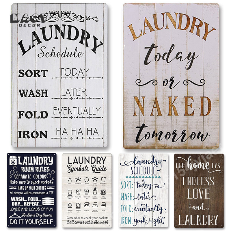ป้ายโลหะติดผนังตกแต่งห้องซักรี - Home Bathroom Wall Decor บทวิจารณ์และราคา