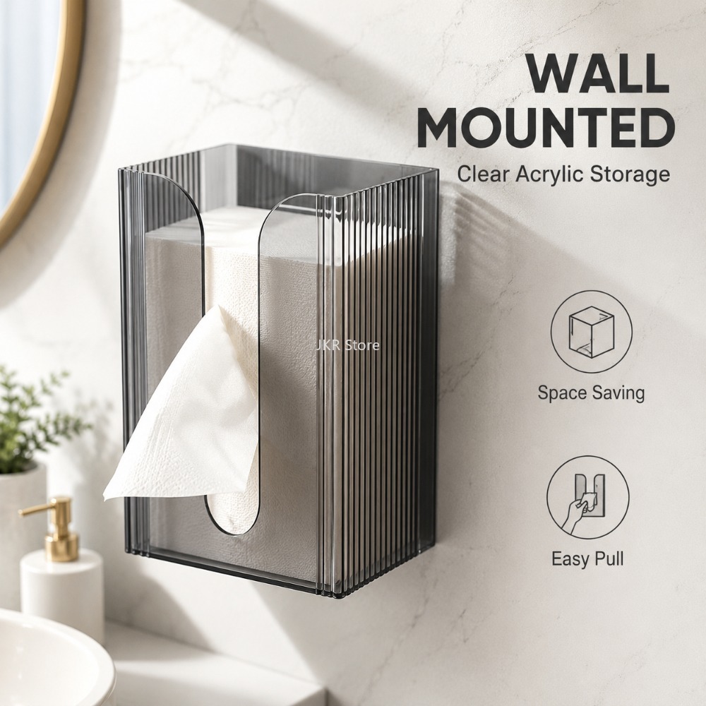 กล่องใส่กระดาษทิชชูอะคริลิกใส  - Home Bathroom Paper Towel Dispenser บทวิจารณ์และราคา