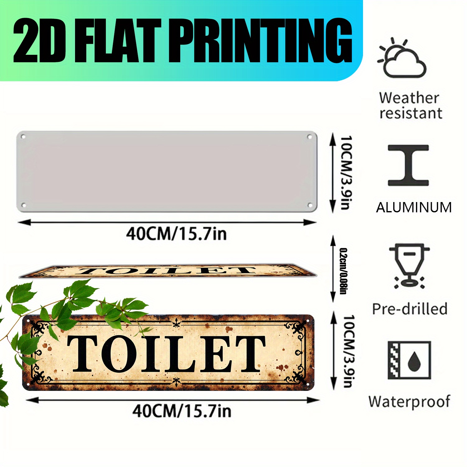 ป้ายศิลปะติดผนังอะลูมิเนียมแบบ - Home Bathroom Wall Decor บทวิจารณ์และราคา