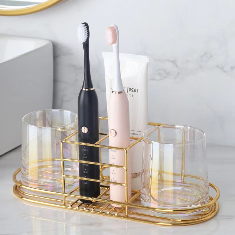 ที่วางแปรงสีฟันสีทอง ชั้นวางติ - Toothbrush Holder Set บทวิจารณ์และราคา