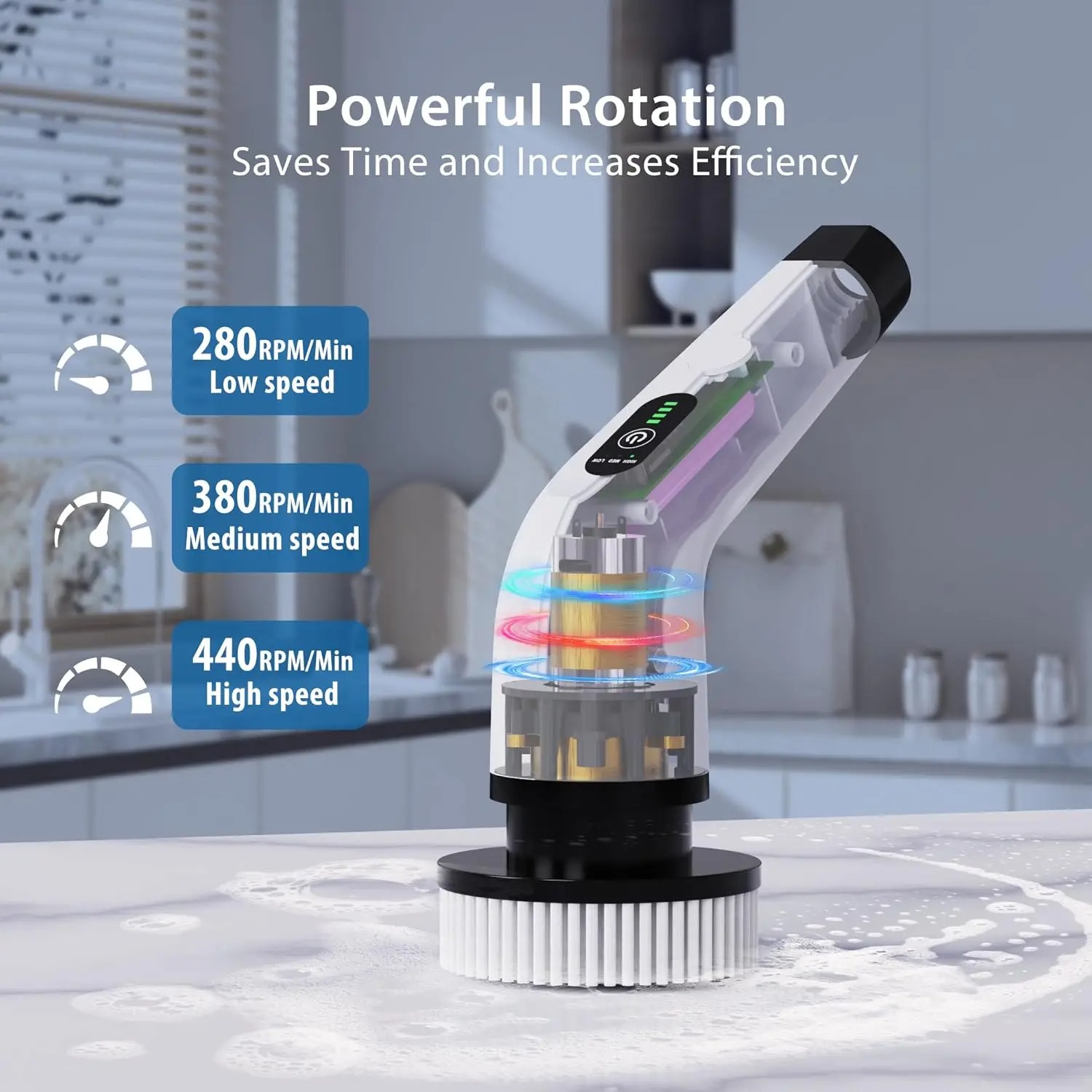 แปรงขัดทำความสะอาดไฟฟ้าไร้สายอ - Home Bathroom Products บทวิจารณ์และราคา